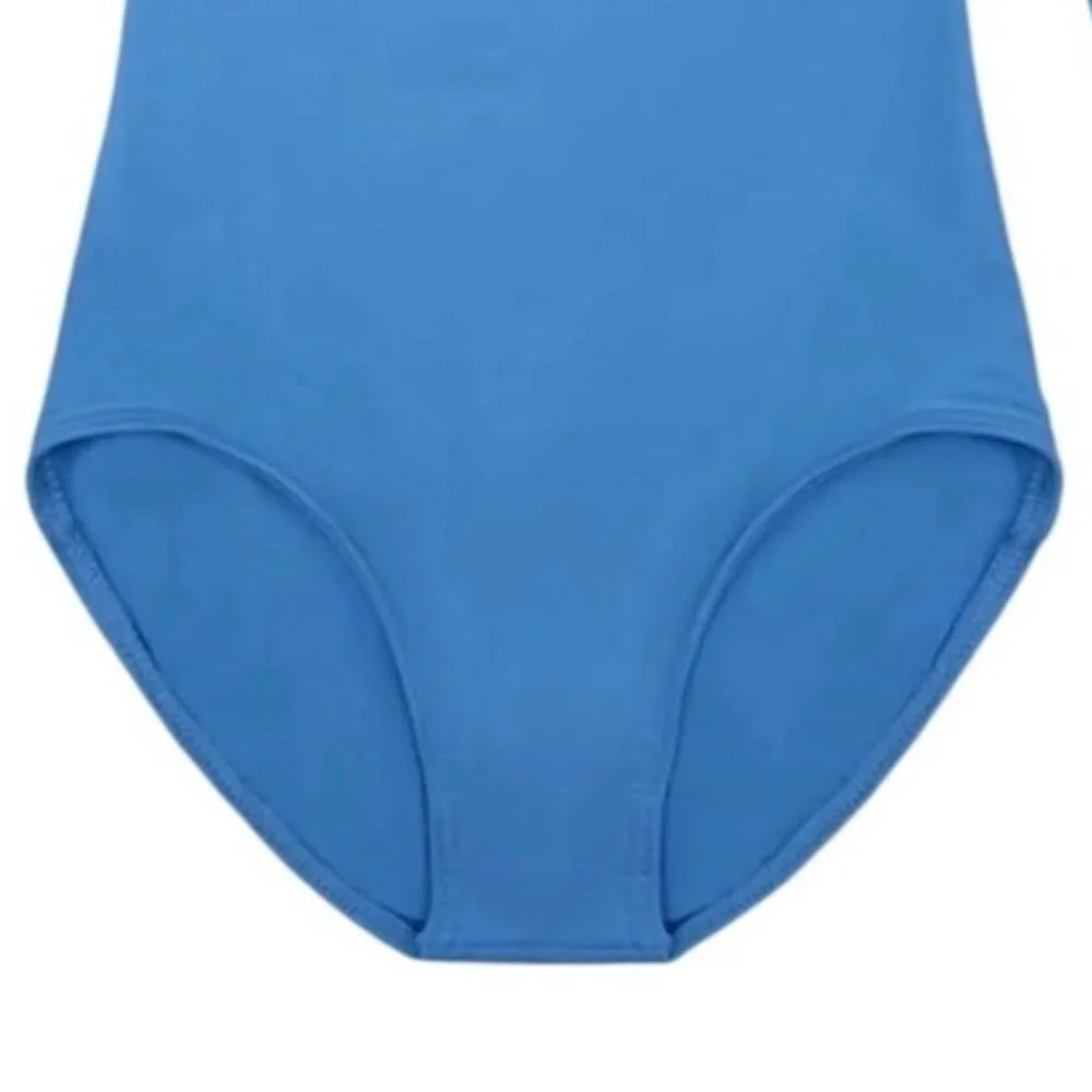 Capezio Childs L 12-14 Leotard Cobalt Blue Long Sleeve Scoop Neck Dance